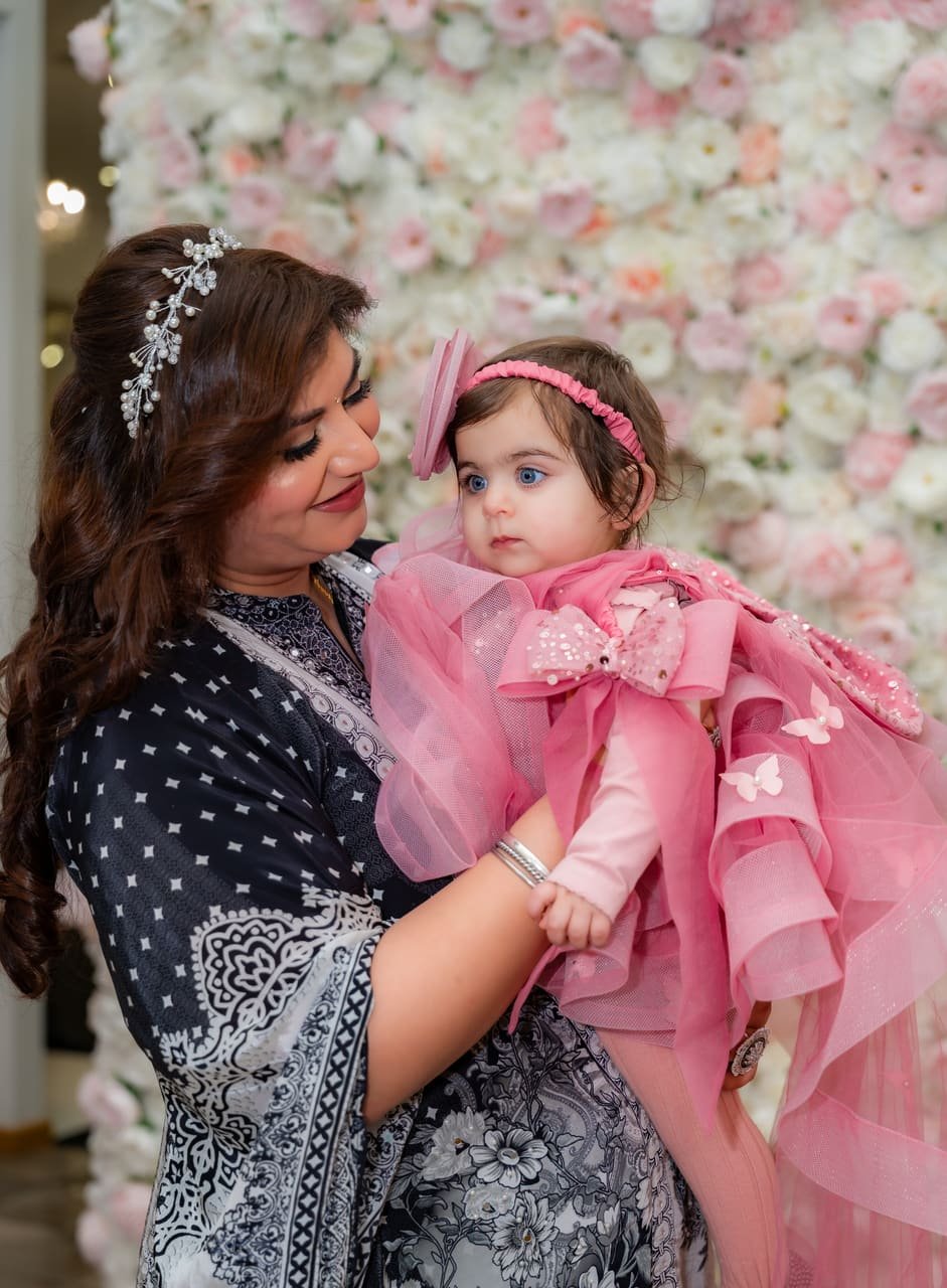1st birthday, pink floral, photo 3 of 9