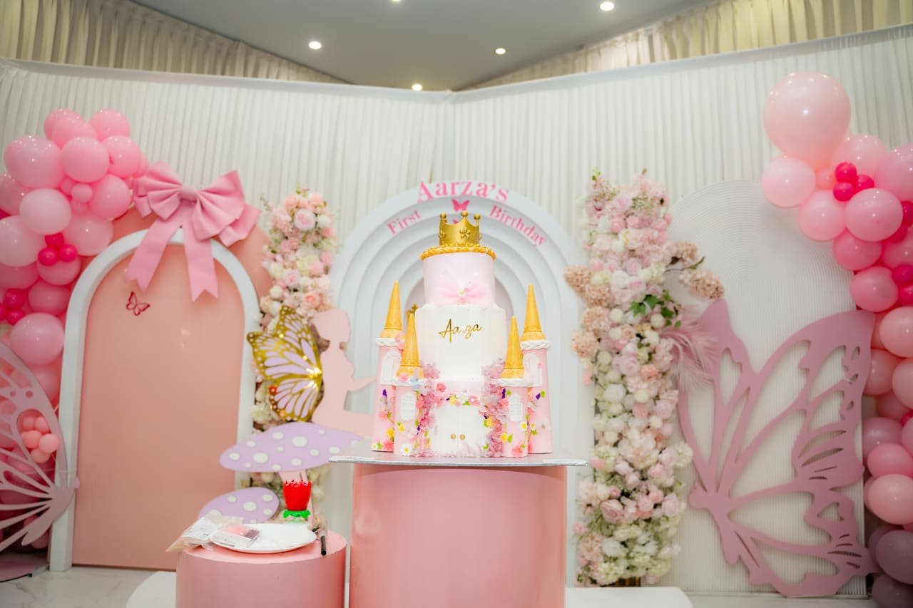 1st birthday, pink floral, photo 9 of 9